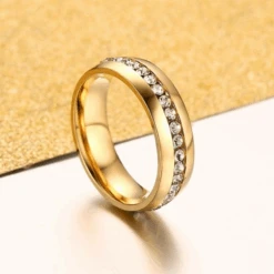 Alliance Femme Or: Éternité Scintillante -Samfuryus Soldes Boutique Alliance Femme Or Eternite Scintillante