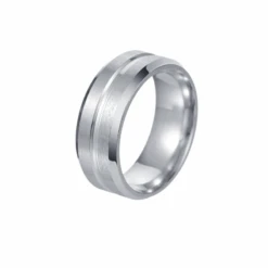 Alliance Homme Argent Éblouissante