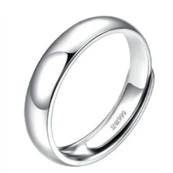 Alliance Homme Argent Éclatant