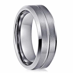 Alliance Homme Argent Exquise