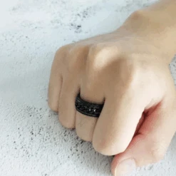 Alliance Homme Noire Fascinante -Samfuryus Soldes Boutique Alliance Homme Noire Fascinante 4