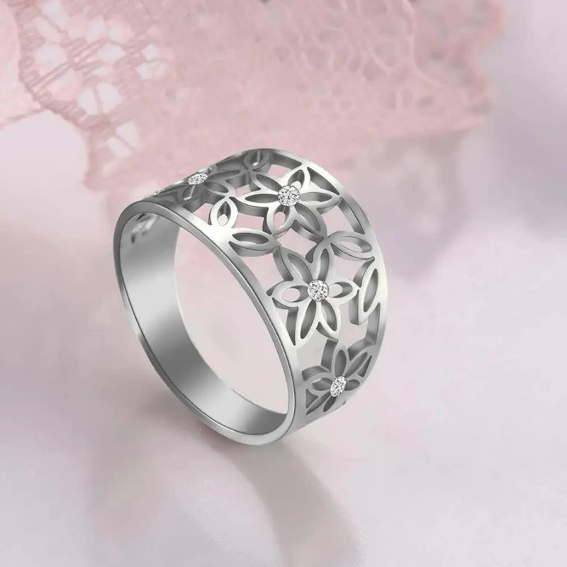 Bague Acier Inoxydable Femme : Tendance Éclat 2 Bague Acier Inoxydable Femme : Tendance Éclat – Image 2