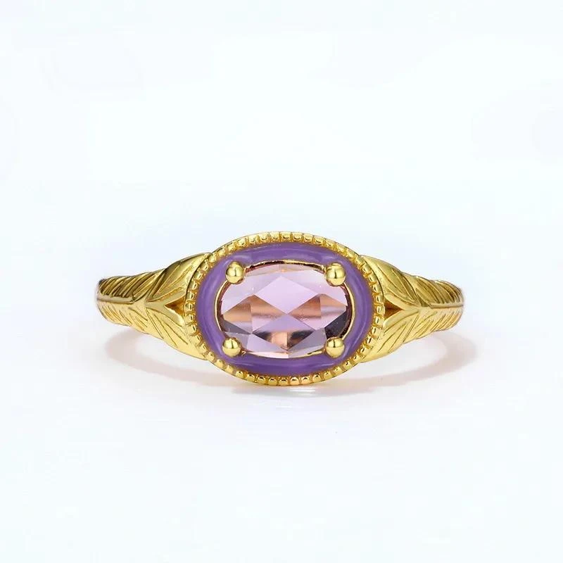 Bague Améthyste: Placage Or 2 Bague Améthyste: Placage Or – Image 2