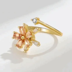 Bague Anti Stress Anneau Tournant Fleur -Samfuryus Soldes Boutique Bague Anti Stress Anneau Tournant Fleur 1
