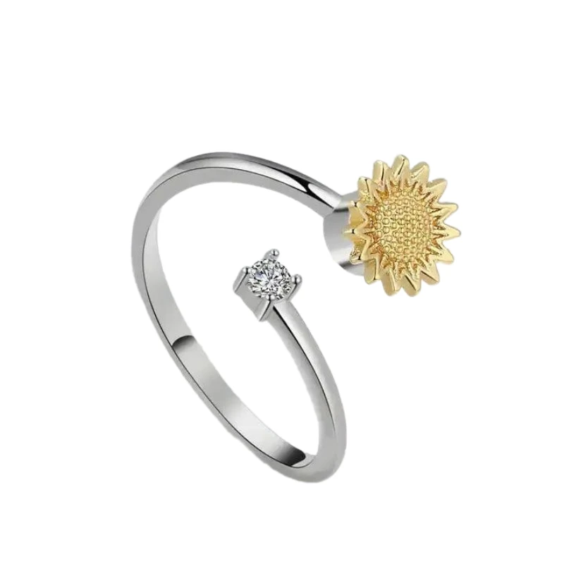 Bague Anti Stress Femme Fleur Rotative 1 Bague Anti Stress Femme Fleur Rotative
