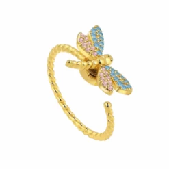 Bague Anti Stress Femme Papillon Tournant