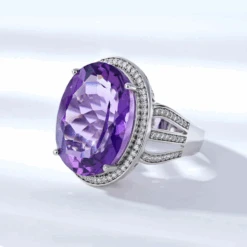Bague Argent Améthyste Élégante 7 Bague Argent Améthyste Élégante -Samfuryus Soldes Boutique Bague Argent Amethyste Elegante 1