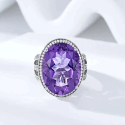 Bague Argent Améthyste Élégante 6 Bague Argent Améthyste Élégante -Samfuryus Soldes Boutique Bague Argent Amethyste Elegante 2