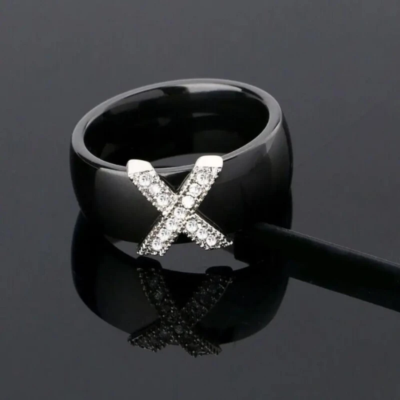 Bague Ceramique Noire Tendance Pour Femme 2 Bague Ceramique Noire Tendance Pour Femme – Image 2