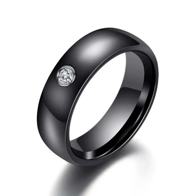 Bague Ceramique Noire Pour Femme: Moderne Chic 1 Bague Ceramique Noire Pour Femme: Moderne Chic