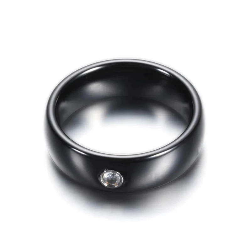 Bague Ceramique Noire Pour Femme: Moderne Chic 2 Bague Ceramique Noire Pour Femme: Moderne Chic – Image 2