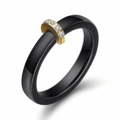 Bague Ceramique Noire Pour Femme: Style Minimaliste