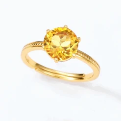 Bague Citrine: Élégance Scintillante -Samfuryus Soldes Boutique Bague Citrine Elegance Scintillante 2