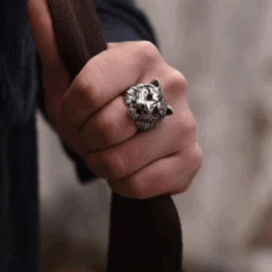 Bague Fantaisie Homme: Motif Du Tigre -Samfuryus Soldes Boutique Bague Fantaisie Homme Motif du Tigre 2