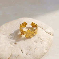 Bague Femme Or Jaune: Conception De Fleurs 5 Bague Femme Or Jaune: Conception De Fleurs -Samfuryus Soldes Boutique Bague Femme Or Jaune Conception de Fleurs 2