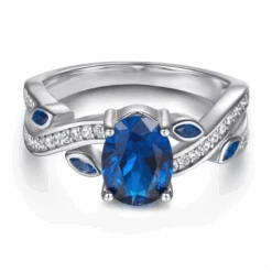 Bague Fiançailles Saphir: Charme Bleu -Samfuryus Soldes Boutique Bague Fiancaille Saphir Charme Bleu 2