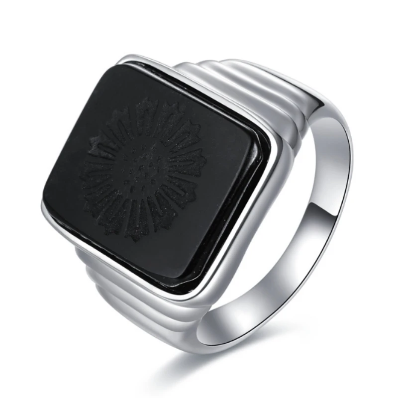 Bague Homme Argent: Détails En Onyx 1 Bague Homme Argent: Détails En Onyx