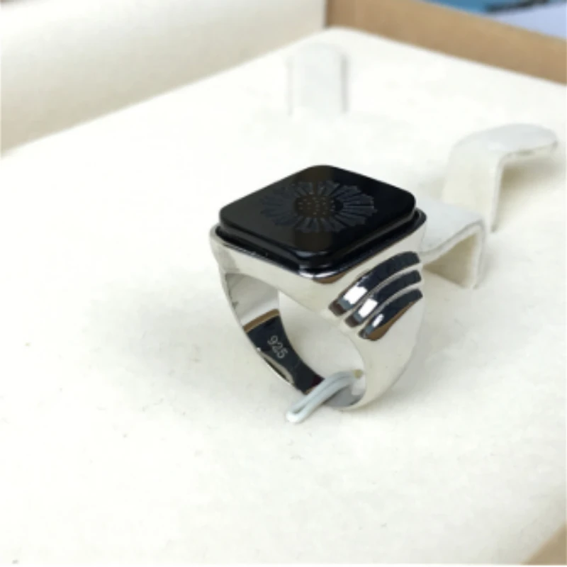 Bague Homme Argent: Détails En Onyx 3 Bague Homme Argent: Détails En Onyx – Image 3