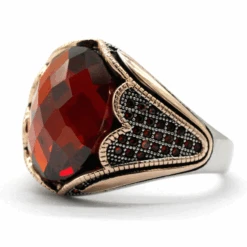 Bague Homme Argent Rubis : Luxe Décontracté -Samfuryus Soldes Boutique Bague Homme Argent Rubis Luxe Decontracte 2