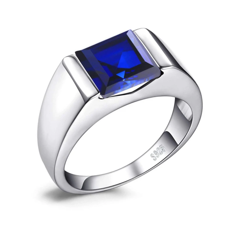 Bague Homme Argent Saphir: Style Classique 2 Bague Homme Argent Saphir: Style Classique – Image 2