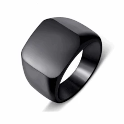 Bague Homme Noire Luxe Style