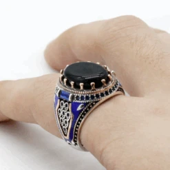 Bague Homme Onyx: Style Impeccable -Samfuryus Soldes Boutique Bague Homme Onyx Style Impeccable 1