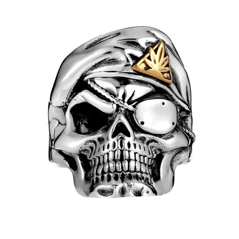 Bague Homme En Argent Avec Luxe Tête De Mort 1 Bague Homme En Argent Avec Luxe Tête De Mort