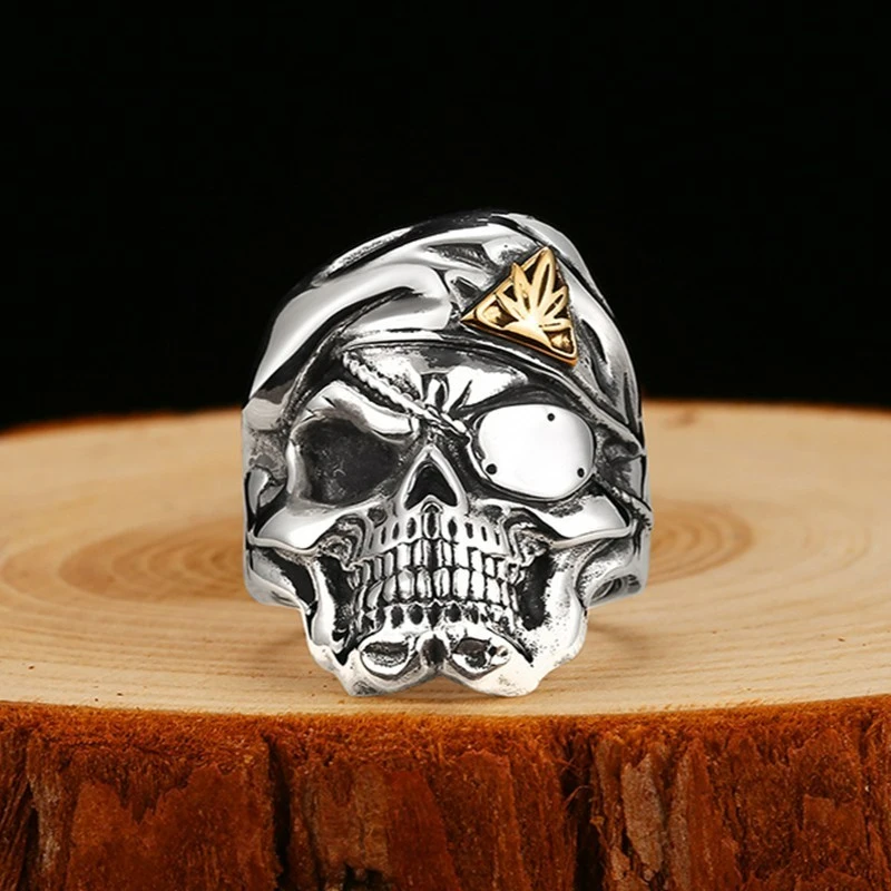 Bague Homme En Argent Avec Luxe Tête De Mort 2 Bague Homme En Argent Avec Luxe Tête De Mort – Image 2