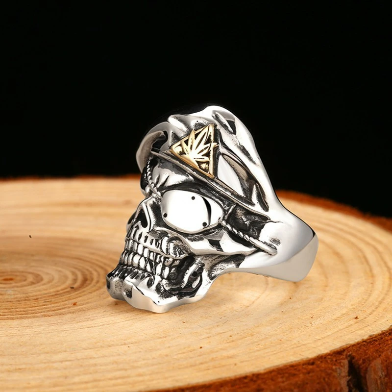 Bague Homme En Argent Avec Luxe Tête De Mort 3 Bague Homme En Argent Avec Luxe Tête De Mort – Image 3