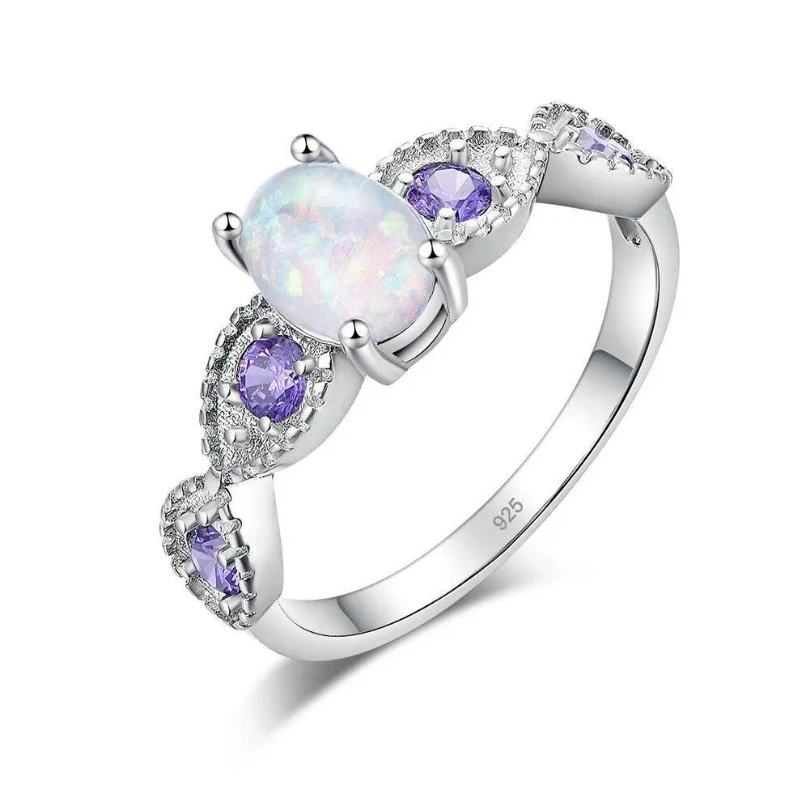 Bague Opale Bleue Fraîche 1 Bague Opale Bleue Fraîche