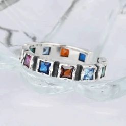 Bague Pierre Ajustable En Argent -Samfuryus Soldes Boutique Bague Pierre Ajustable en Argent 1