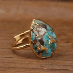 Bague Turquoise : Éclat Féminin 7 Bague Turquoise : Éclat Féminin -Samfuryus Soldes Boutique Bague Turquoise Eclat Feminin 1