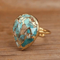 Bague Turquoise : Éclat Féminin 9 Bague Turquoise : Éclat Féminin -Samfuryus Soldes Boutique Bague Turquoise Eclat Feminin 3