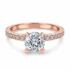 Bague De Promesse En Or Rose Pour Femme, Design Moderne (Plaqué Rose)
