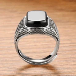 Bague En Argent Pour Homme Avec Pierre En Onyx 7 Bague En Argent Pour Homme Avec Pierre En Onyx -Samfuryus Soldes Boutique Bague en Argent pour Homme avec Pierre en Onyx 3