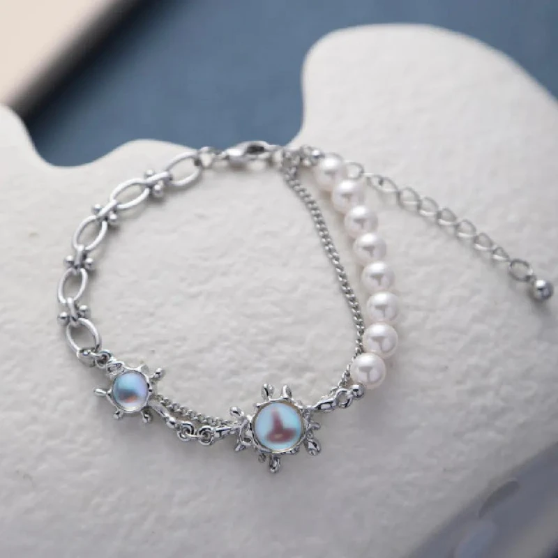 Bracelet Argent Femme: Perle Métallique 2 Bracelet Argent Femme: Perle Métallique – Image 2