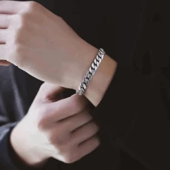 Bracelet Homme Argent Artistique 7 Bracelet Homme Argent Artistique -Samfuryus Soldes Boutique Bracelet Homme Argent Artistique 3