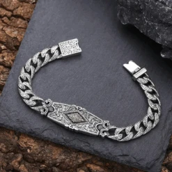 Bracelet Homme Argent Tendance -Samfuryus Soldes Boutique Bracelet Homme Argent Tendance 3
