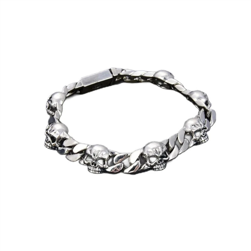 Bracelet Homme Argent Tête De Mort 1 Bracelet Homme Argent Tête De Mort