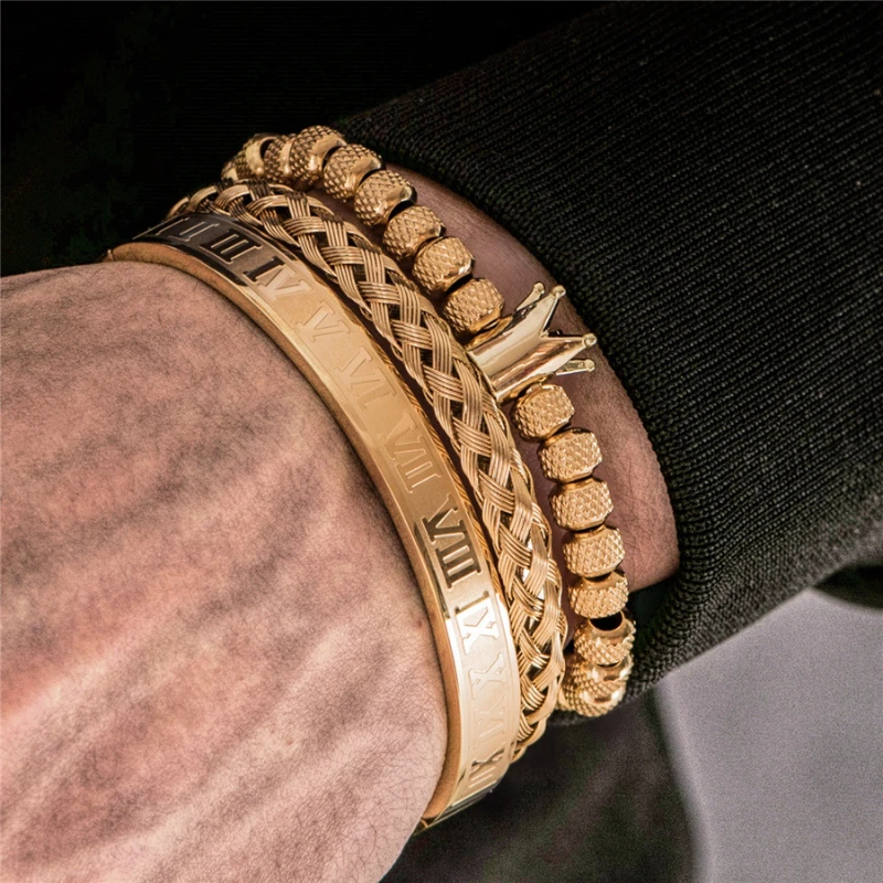 Bracelet Homme Luxe: Éclat En Or 3 Bracelet Homme Luxe: Éclat En Or – Image 3