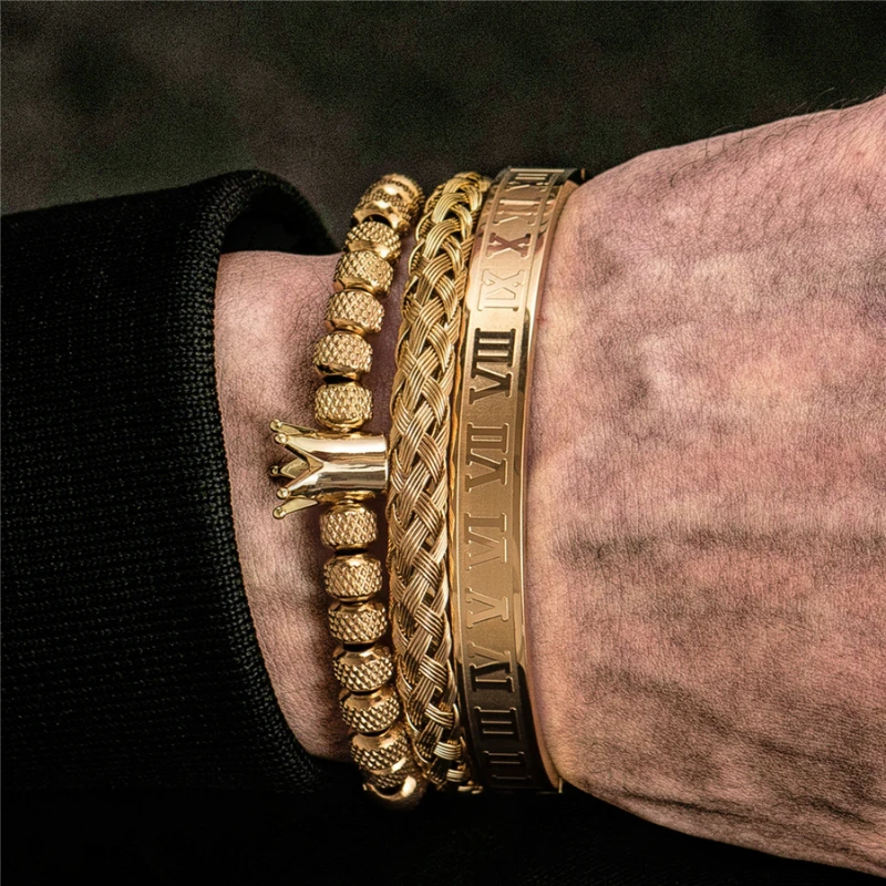 Bracelet Homme Luxe: Éclat En Or 2 Bracelet Homme Luxe: Éclat En Or – Image 2