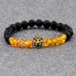 Bracelet Perle Homme : Tête De Lion -Samfuryus Soldes Boutique Bracelet Perle Homme Tete de Lion 2