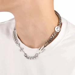 Chaîne Homme Argent Innovante -Samfuryus Soldes Boutique Chaine Homme Argent Innovante