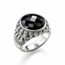 Chevalière Homme Argent Onyx