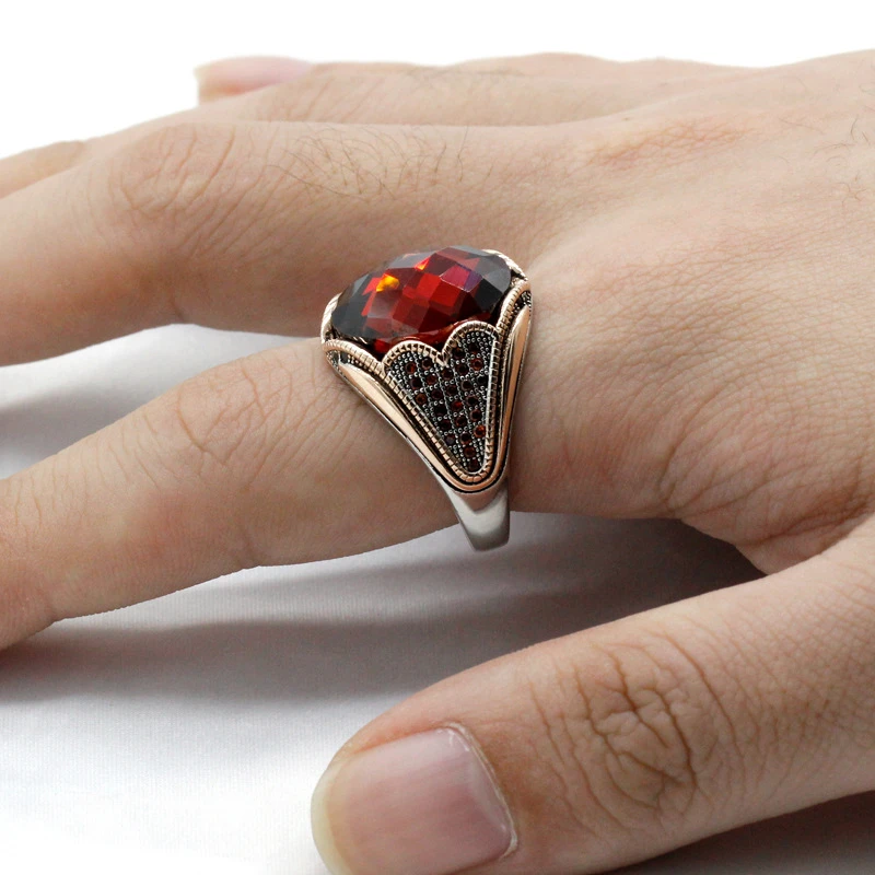 Chevalière Homme Argent Rubis 4 Chevalière Homme Argent Rubis – Image 4