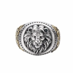 Chevalière Homme Argent Tete De Lion