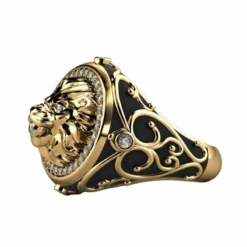 Chevalière Tête De Lion : La Puissance Du Félin -Samfuryus Soldes Boutique Chevaliere Tete de Lion La Puissance du Felin 3