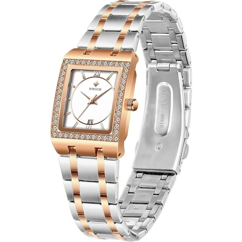 Montre Carrée Femme: Courbes Délicates 2 Montre Carrée Femme: Courbes Délicates – Image 2