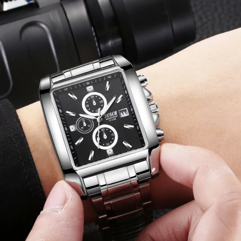 Montre Rectangulaire Homme: Symphonie Temporelle 3 Montre Rectangulaire Homme: Symphonie Temporelle – Image 3