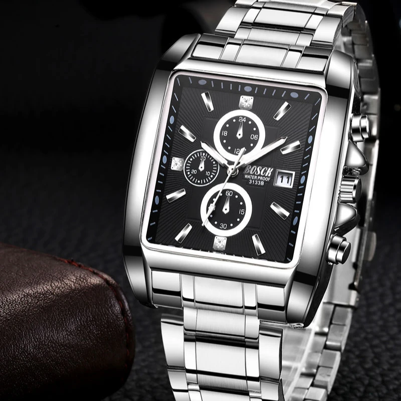 Montre Rectangulaire Homme: Symphonie Temporelle 2 Montre Rectangulaire Homme: Symphonie Temporelle – Image 2